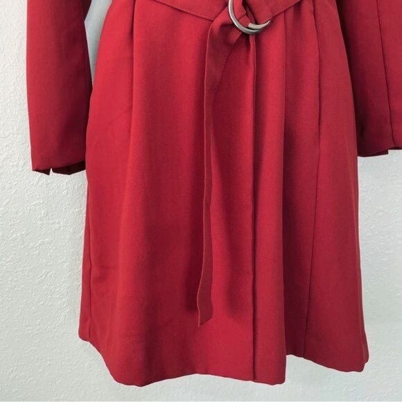 H&M deep red jacket dress waist belt S - Picture 7 of 15